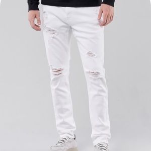 Hollister White Ripped Skinny Jeans